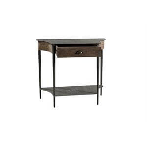 Monarch II Small Metal Console with Wood Drawer